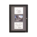 Enclosed Indoor Fabric Bulletin Board w/ Doors, Graphite