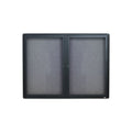 Enclosed Indoor Fabric Bulletin Board w/ Doors, Graphite