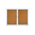 Enclosed Outdoor Cork Bulletin Board w/ Doors, Aluminum