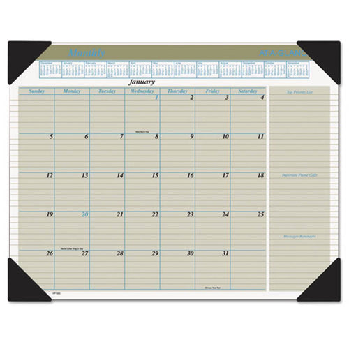 Executive Monthly Desk Pad Calendar, 22" X 17", Buff, 2024