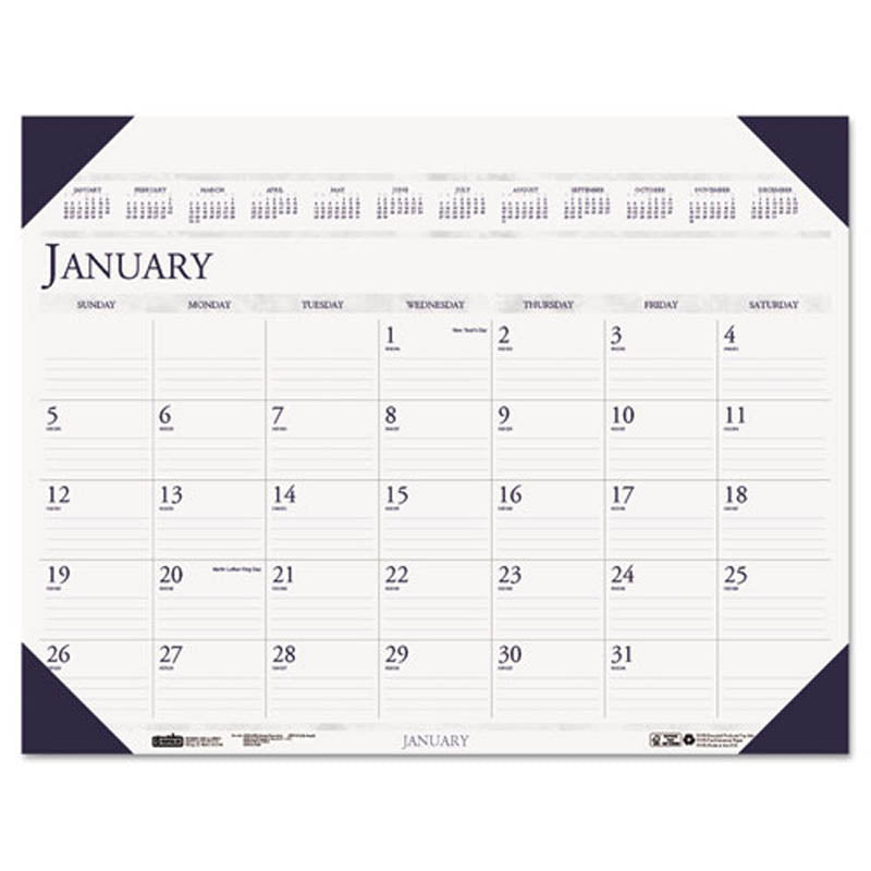 Executive Monthly Desk Pad Calendar, 24" X 19", 2025