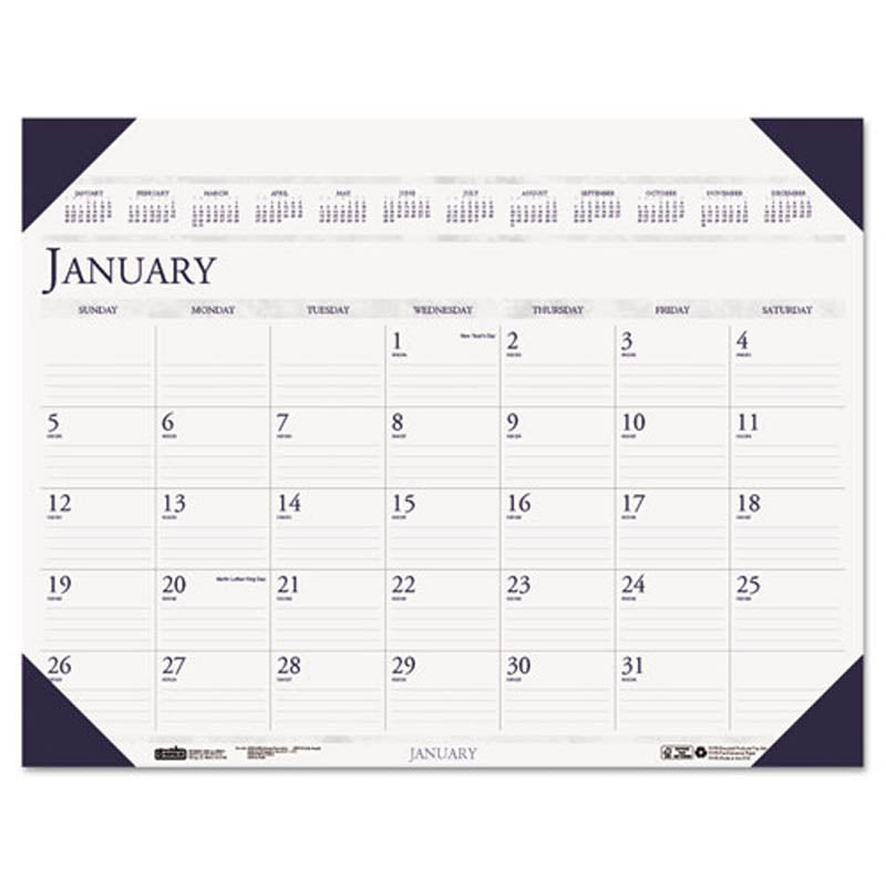 Executive Monthly Desk Pad Calendar, 24" X 19", 2024