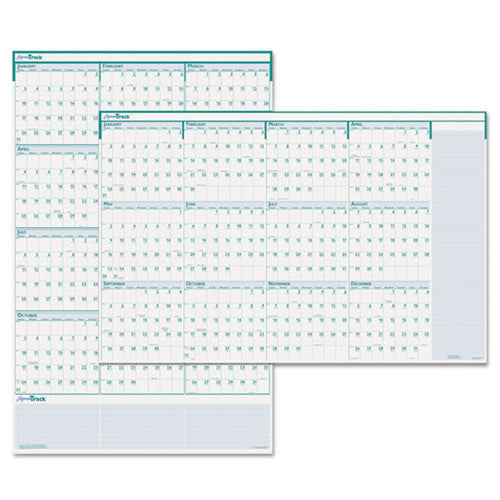 Express Track Reversible/Erasable Yearly Wall Calendar, 24" X 37", 2025