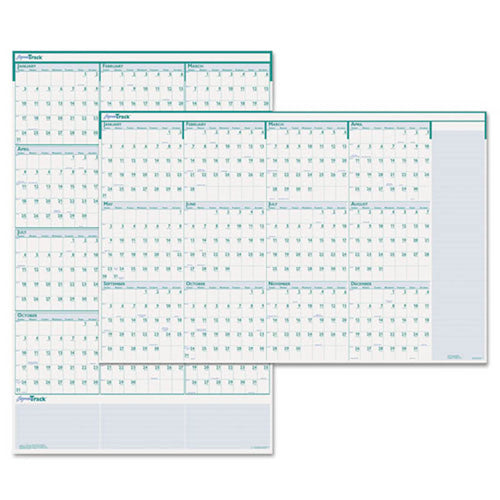 Express Track Reversible/Erasable Yearly Wall Calendar, 24" X 37", 2024