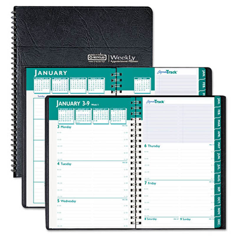 Express Track Weekly/Monthly Appointment Book, Black, 2024-2025