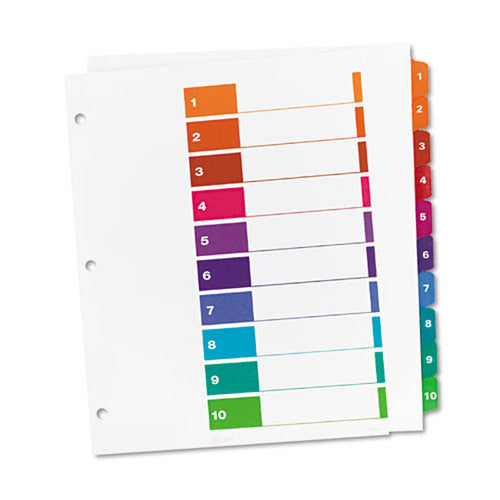 Extra-Wide Ready Index Dividers w/ Multicolor Tabs, 10-Tab, Letter (set of 10)