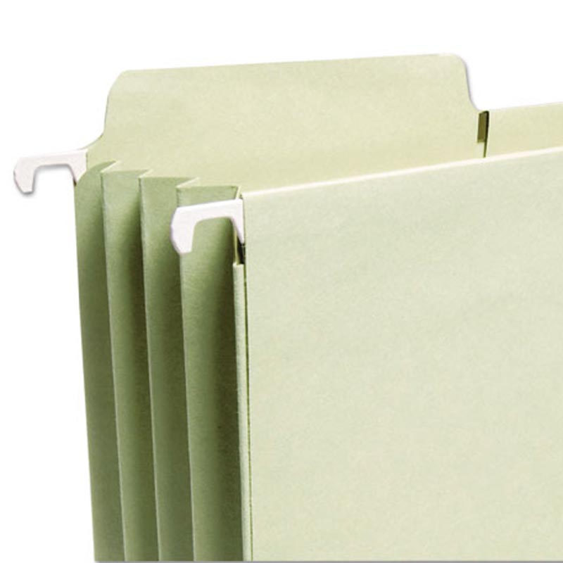 FasTab Reinforced Hanging Pockets, 3rd-Cut, Letter (box of 9), Moss