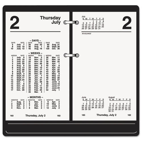 Financial Desk Calendar Refill, 3 1/2" X 6", White, 2024
