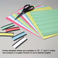 8 1/2" x 11" Flexcards Sheets (set of 10), perforated 1", Assorted Colors