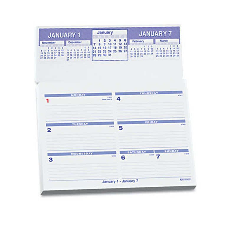 Flip-A-Week Desk Calendar Refill, 5 5/8" X 7", White, 2024