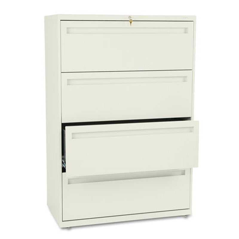 Four-Drawer Heavy-Duty Lateral File Cabinet, 36"w x 19 1/4"d x 53 1/4"h