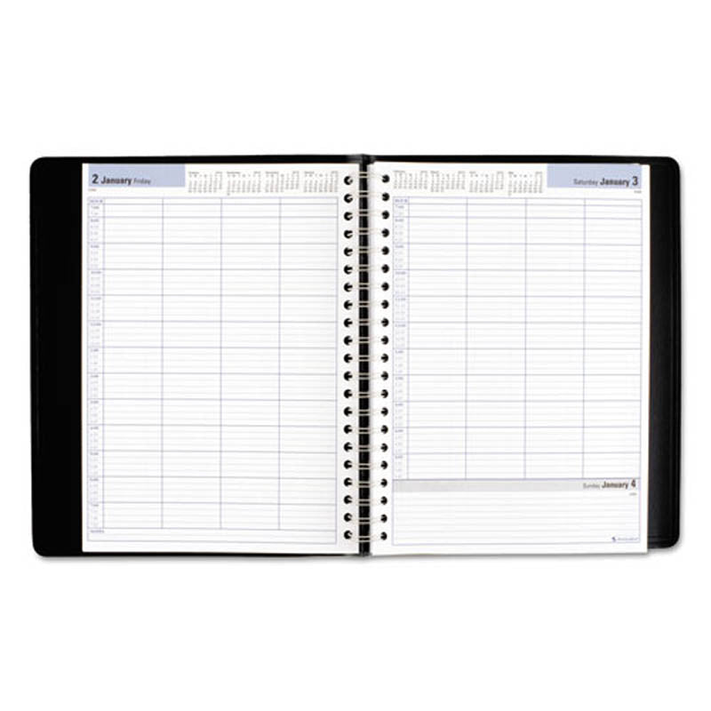 Four-Person Group Daily Appointment Book, 7 7/8" X 11", Black, 2025