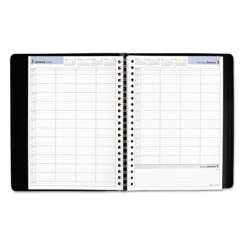 Four-Person Group Daily Appointment Book, 7 7/8" X 11", Black, 2024
