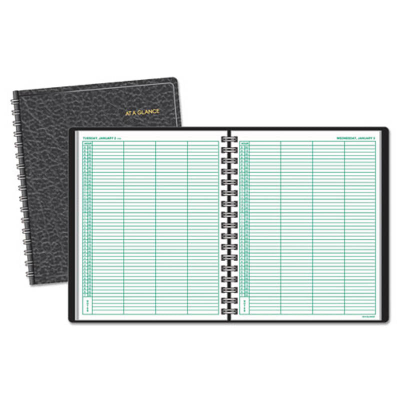 Four-Person Group Daily Appointment Book, 8" X 10 7/8", White, 2024