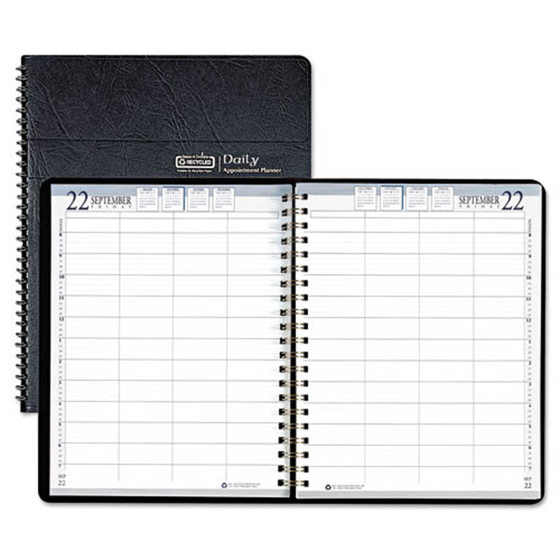 Four-Person Group Practice Daily Appointment Book, 8" X 11", Black, 2025