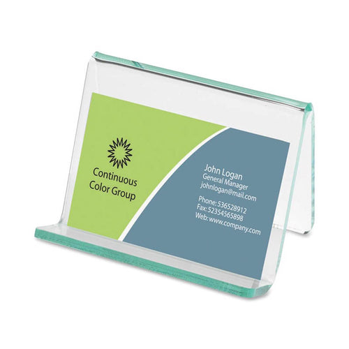 Green Glass Acrylic Business Card Holder