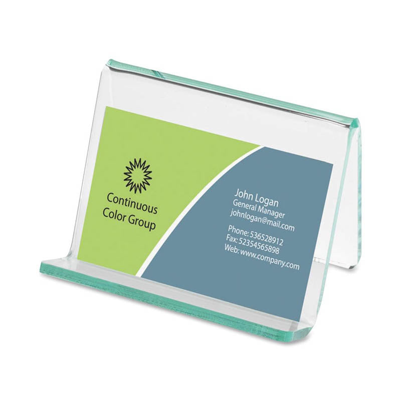 Green Glass Acrylic Business Card Holder