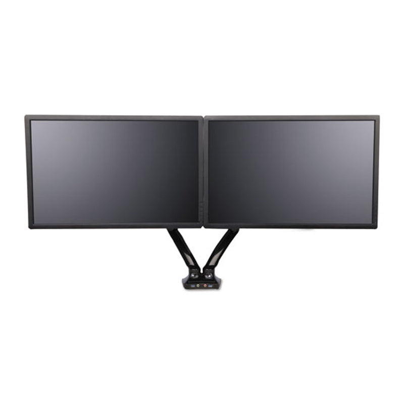 Heavy-Duty Articulating DuarlMonitor Arm w/ USB, Monitors up to 32"