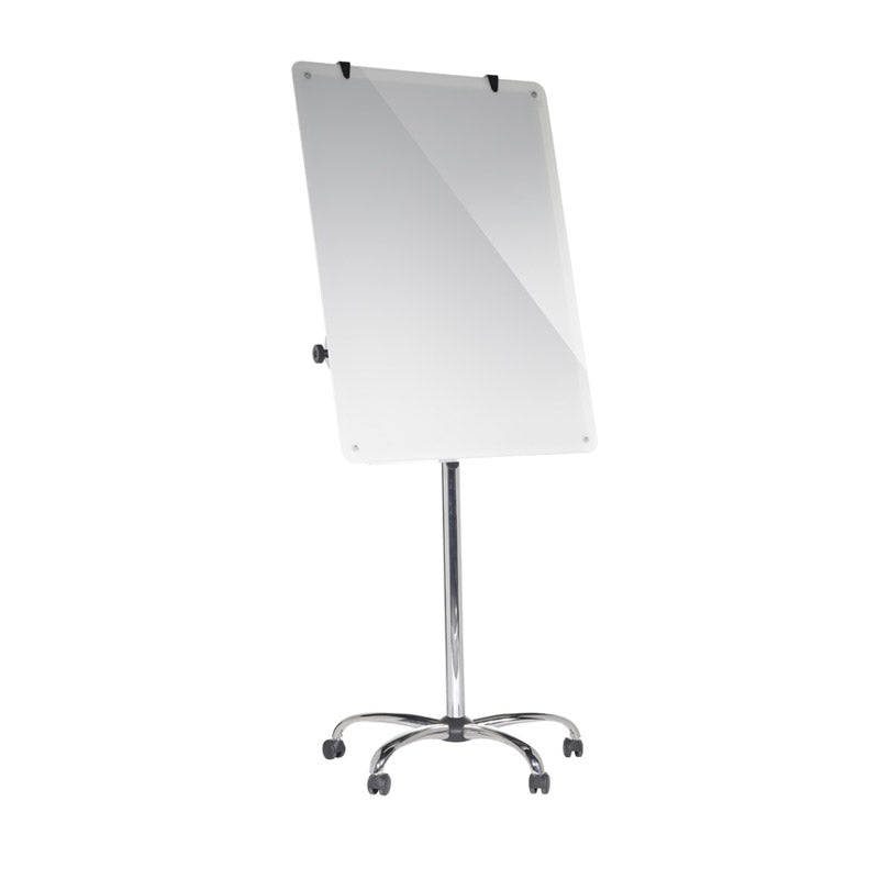 Heavy-Duty Magnetic Glass Mobile Easel w/ Chrome 5-Star Base