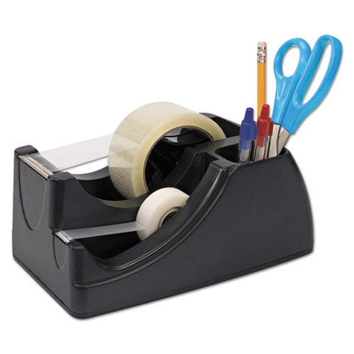 2-in-1 Heavy-Duty Tape Dispenser (for 1" and 3" Cores), Black