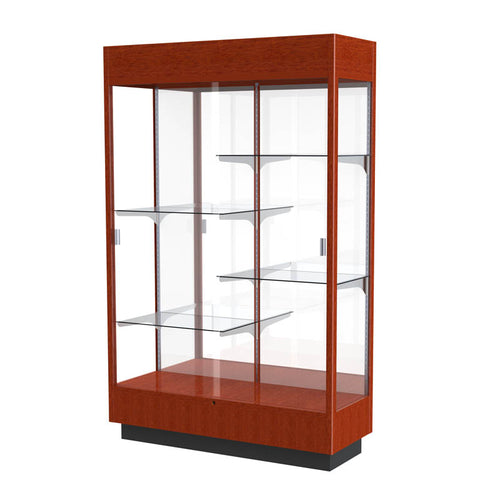 FixtureDisplays® 40X16.5X78 Glass Showcase Display Case with LED Lights  5-Tier Shelf Floor Stand 119956 