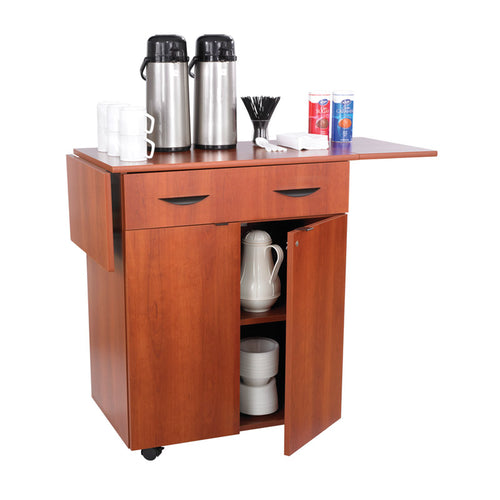 Hospitality Cabinet w/ Utensile Drawer & Extendable Drop Leaf Top