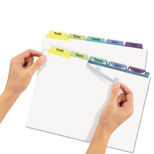Index Maker Clear Label Punched Dividers w/ Contemporary Color Tabs, 5-Tab, Letter