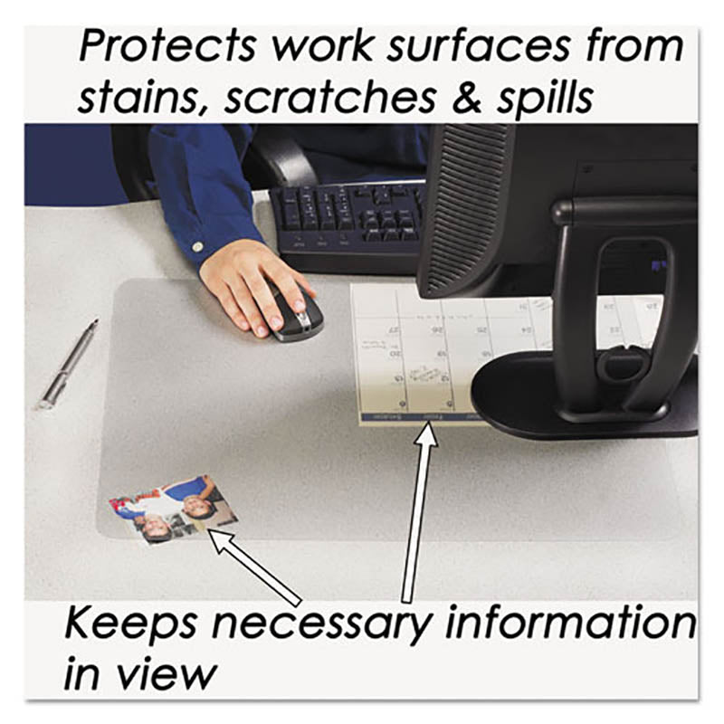 KrystalView Desk Pad w/ Microban Protection, Clear