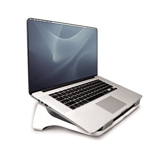 Laptop Riser, White w/ Gray