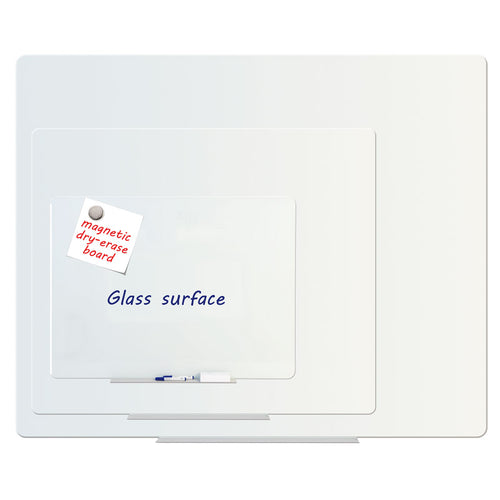 Magnetic Glass Boards w/ Pen Tray, Opaque White