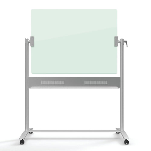 Mobile Magnetic Dry-Erase Easel w/ Pen Tray, Black Stand