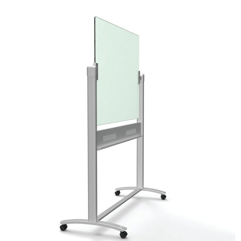 Magnetic Glass Easel, 48 x 36, White w/ Silver