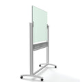 Magnetic Glass Easel, 48" x 36" (board), White w/ Silver