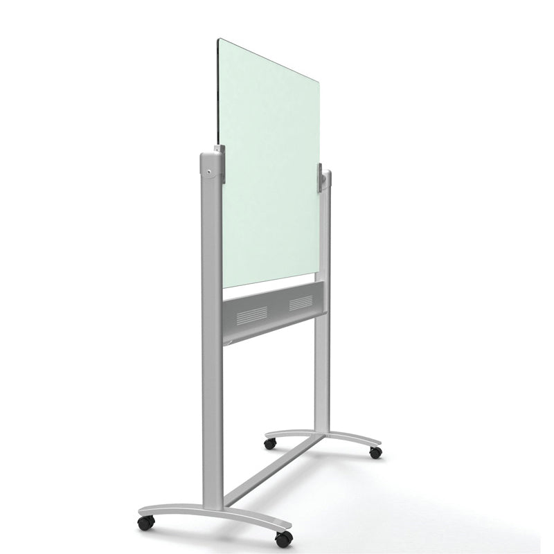 Magnetic Glass Easel, 48" x 36" (board), White w/ Silver