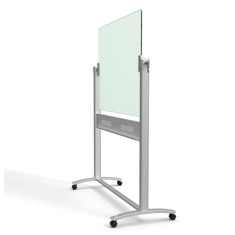 Magnetic Glass Easel, 48 x 36, White w/ Silver