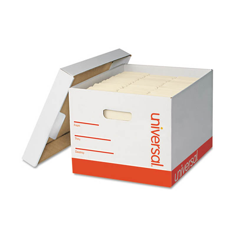 Medium-Duty Lift-Off Lid Boxes, Letter/Legal, 11 3/4"w x 14 3/4"d x 9 3/4"h, White (set of 12)