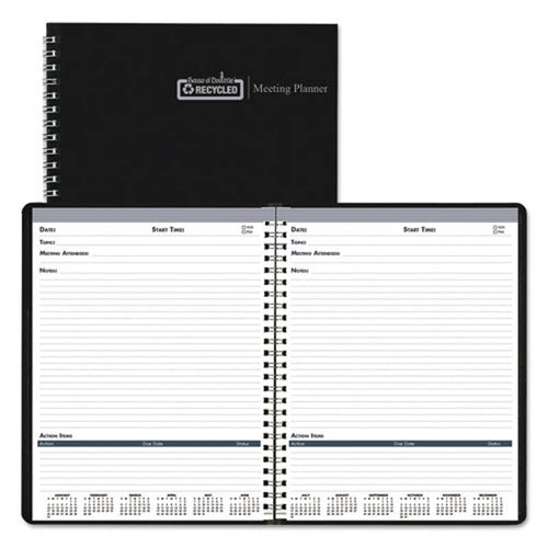 Meeting Note Planner, 8 1/2" X 11", Black/Blue, 2025
