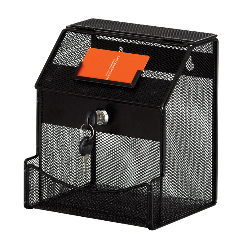 Mesh Locking Collection Box, Black