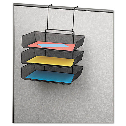 Mesh Partition Triple Trays, 11 1/8" x 14" x 14 3/4", Black