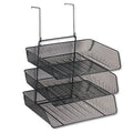 Mesh Partition Triple Trays, 11 1/8" x 14" x 14 3/4", Black