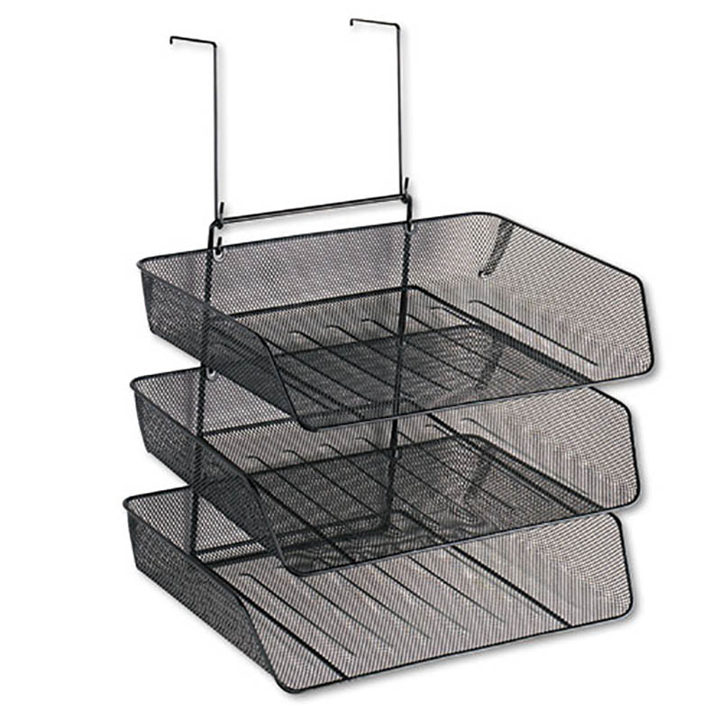 Mesh Partition Triple Trays, 11 1/8" x 14" x 14 3/4", Black