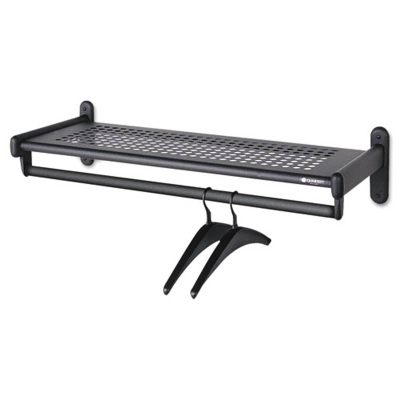 Metal Wall Shelf Rack, 6"h x 14 1/2"d, Black Steel