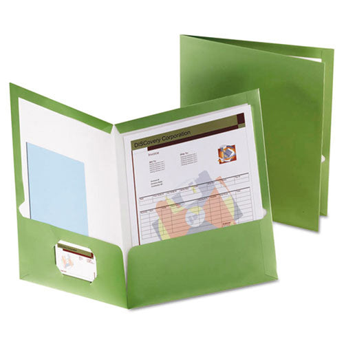 Metallic Laminated Twin-Pocket Folders, Letter, Box of 25