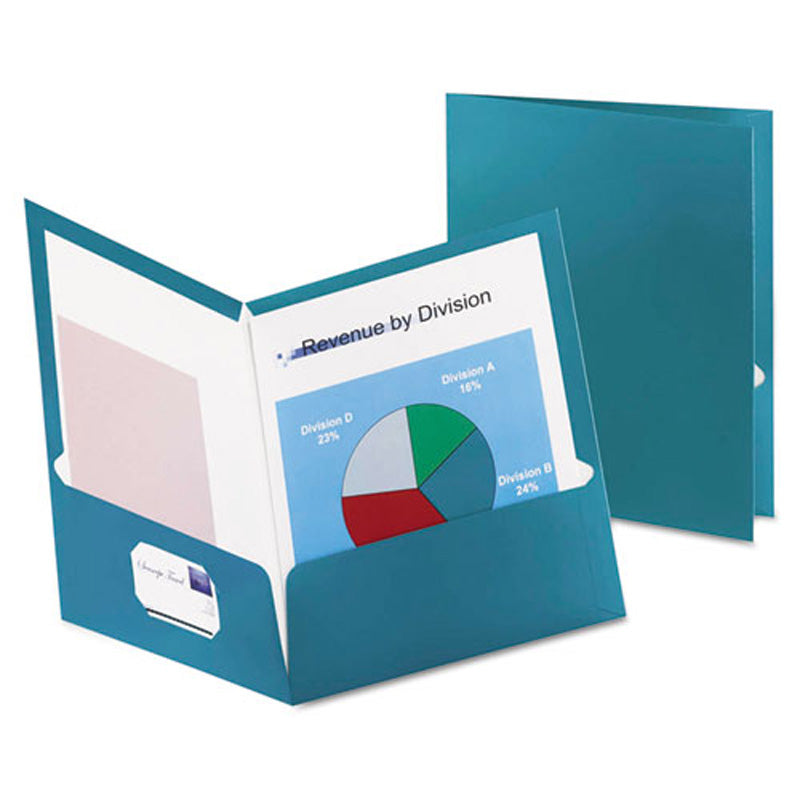 Metallic Laminated Twin-Pocket Folders, Letter, Box of 25