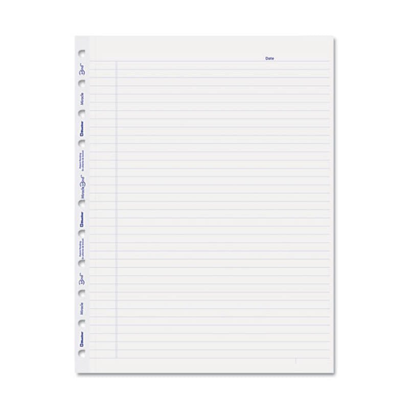 Miraclebind Notebook Ruled Paper Refill, 11 X 9-1/16, White, 50 Sheets/pack
