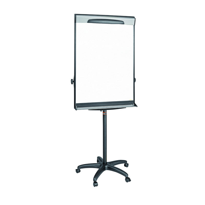 Mobile Magnetic Dry-Erase Easel w/Pen Tray, Blk Stand