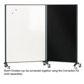 Mobile Porcelain Whiteboard/Fabric Bulletin Board Room Divider