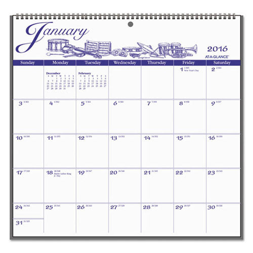 12-Month Illustrator's Edition Wall Calendar, 12" X 11 3/4", Illustrations, 2025