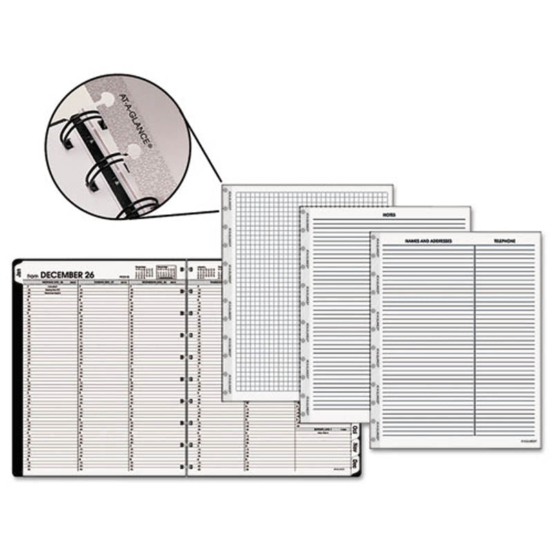 Move-A-Page Weekly/Monthly Appointment Book, 8 3/4" X 11", White, 2024
