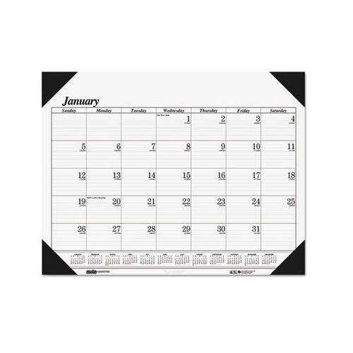 One-Color Refillable Monthly Desk Pad Calendar, 2024
